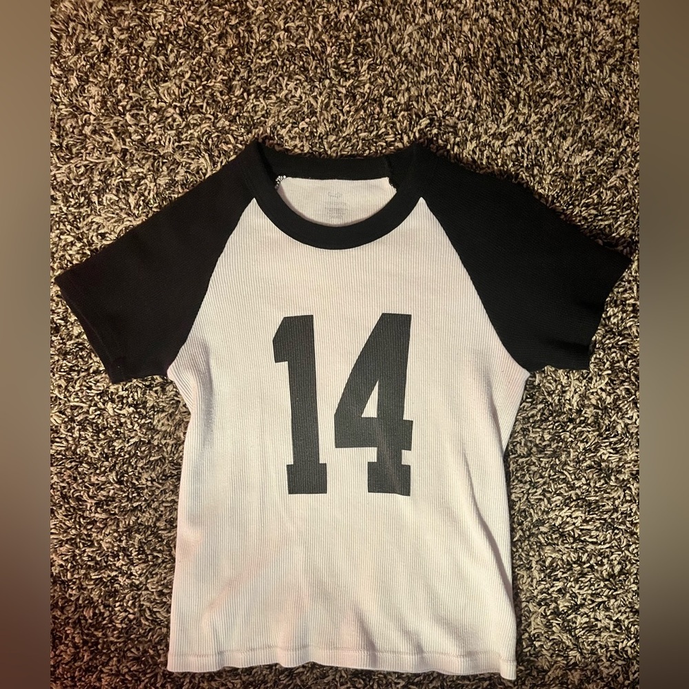 Brandy Melville Black and White Number Tee